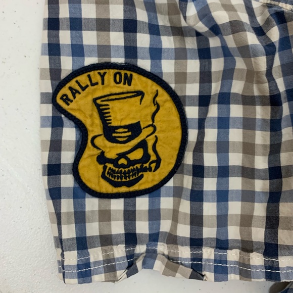 Harley Davidson Button Up Plaid Pearl Snaps Y2K Short Sleeve - XL - Picture 4 of 7